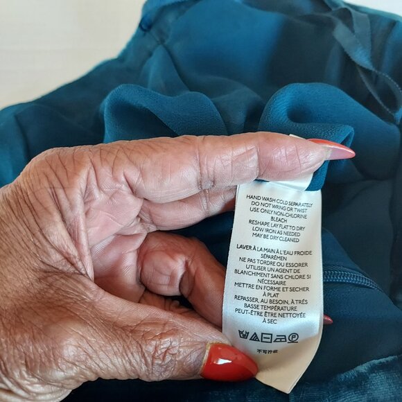 Anthropologie Andromeda Turquoise Velvet Wide Leg Jumpsuit Size 8 NWOT - Picture 13 of 16